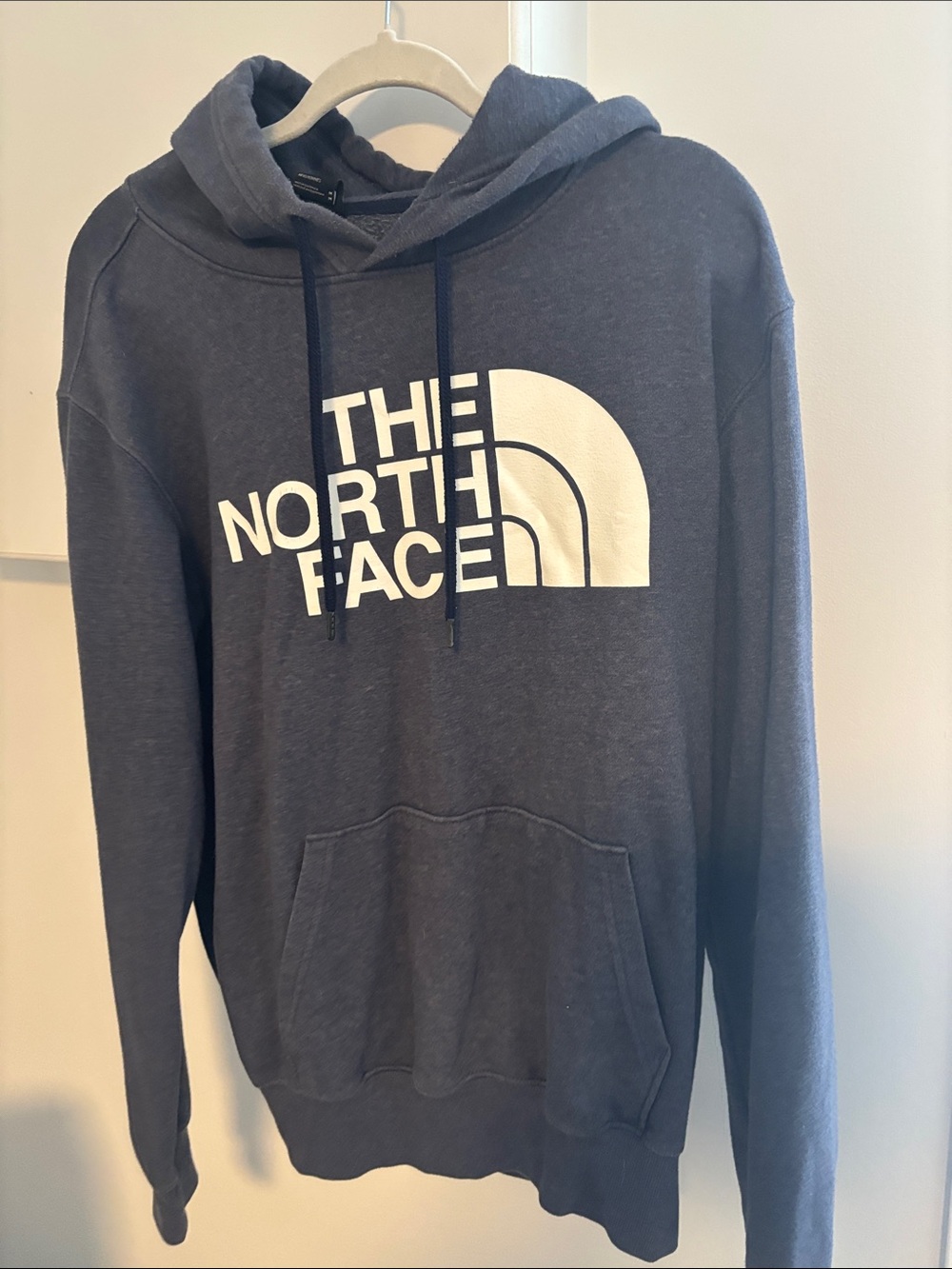 The North Face Men's Navy Pullover Hoodie with White Logo